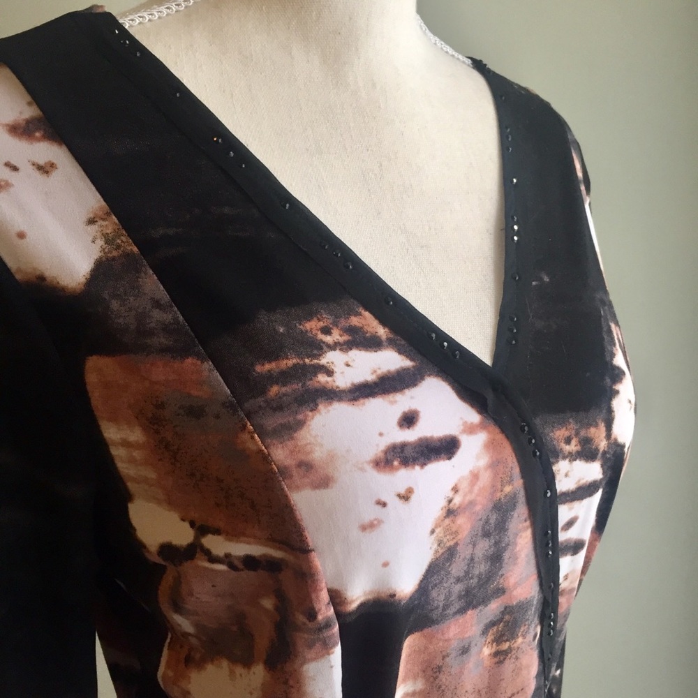 Vera Wang Simply Vera, beaded mock wrap dress - Picture 4 of 7